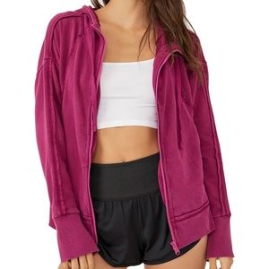 FP Movement Only One Cotton Hoodie In Magenta Disco